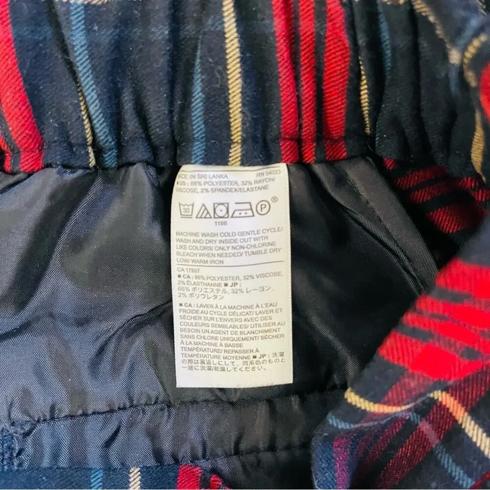 Banana Republic blue red plaid preppy flannel cropped ankle Hayden pants 0 - Picture 6 of 6